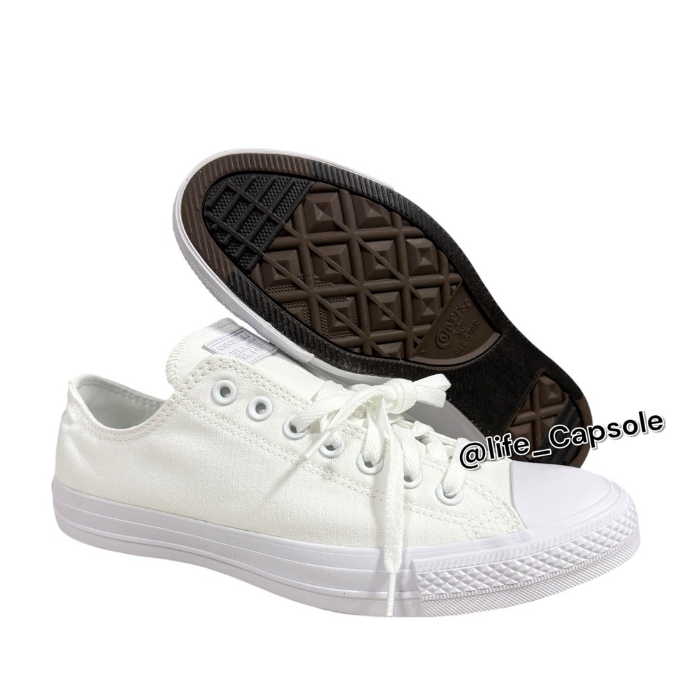 Mens 9 Converse All Star CT OX Sneakers White Casual Shoes Low Top Monochrome - Picture 3 of 15